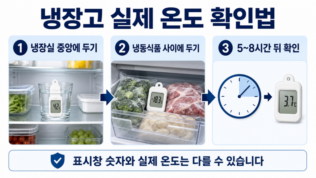 냉장고 온도계로 냉장실과 냉동실 실제 온도를 확인하는 방법